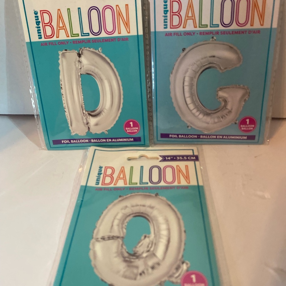 Nique Silver Foil Letter Balloons - D G O